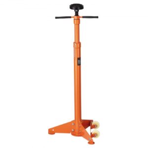 Soporte de Gato para Polipasto Inferior, Capacidad 0,75 T, Elevación de 975 a 1915 mm, Manija Giratoria Montada en Cojinete, Tornillo Roscado Autoblocante, Dos Ruedas, 466 x 460 x 975 mm