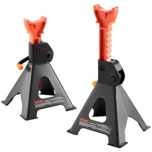 Soportes de Gato de Acero 2 Piezas Capacidad de 3 Toneladas (6,000 lbs) Soportes de Gato para Automóvil, Altura Ajustable de 275 415 mm para Levantar SUV, Camioneta, Automóvil y UTV/ATV, Rojo