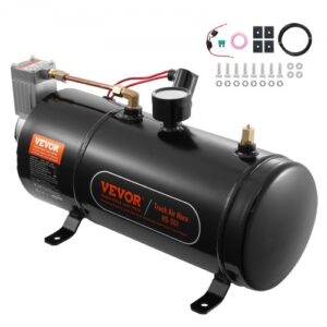 Compresor de Aire para Kit de Bocina 90 120 psi Bomba de Aire con Tanque de 3 L para Inflar Neumáticos Colchones de Aire Compatible con Todos los Vehículos de 12 V Trenes Barcos Coches Taller