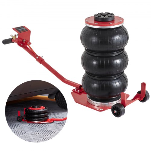 Gato Neumático Carga de 3T Elevación de 140 450 mm Gato Neumático 0,8 1,0MPa 3 Cojines de Aire Mango Largo Fácil Elevación Rápida para Reparación de Coches Mantenimiento SUV Pickup Taller Garaje