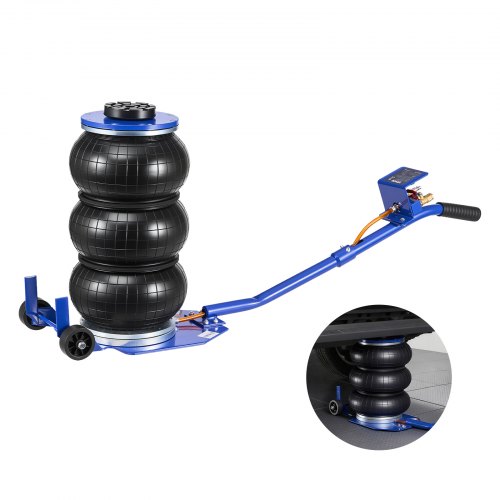 Gato Neumático Eficiente para Coches 3 T, con 6 Tubos de Acero, Mango Largo y Almohadilla de Goma, Altura de Elevación de 140 a 450 mm, para Coches, SUV y Camionetas, 1030 x 268 x 140–450 mm