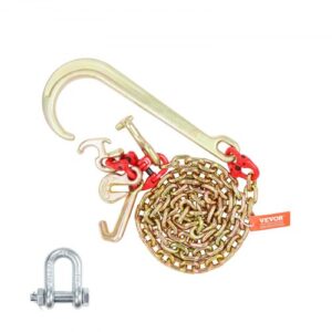 Cadena de Remolque G80 con Gancho en J – 8 mm x 180 cm, Capacidad 2448 kg