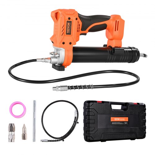 Pistola Engrasadora Inalámbrica Funciona a Batería con Luz LED y Manguera de 89,5 cm, Gatillos de Velocidad Variable Presión Máxima de 80000 PSI para Engrasar Vehículos o Máquinas