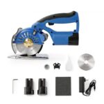 Cortador de Tela Rotativo Eléctrico de 150 W, Tijeras de Coser Eléctricas Inalámbricas Grosor de Corte de 27 mm, Cuchilla de 100 mm, 5 Velocidades Ajustables, Autoafilable para Cortar Textiles