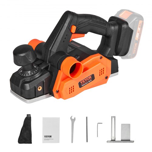 Cepilladora Eléctrica Inalámbrica 82,55 mm Cepilladora de Madera Portátil Profundidad 2 mm 16500 RPM con Cuchillas HSS Salida de Polvo de Doble Cara para, cepillar, Alisar Superficies de Madera