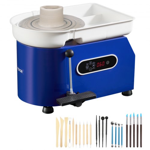 Máquina de Rueda de Cerámica Eléctrica 28 cm, 450 W con Pedal – Torno de Arcilla