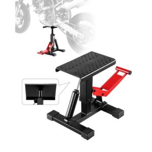 Soporte Elevador para Motocross, con Gato Hidráulico y Capacidad 547 kg, con Altura Ajustable 25 a 47 cm para Reparación, Mantenimiento y Accesorios de Motocross, 300 x 315 x (250 465) mm