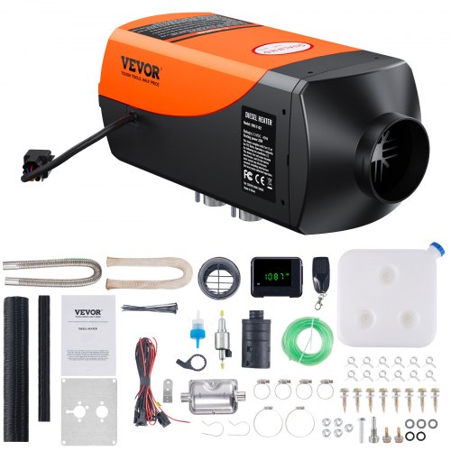 Calentador Diesel 12&24V 2KW 0,12 0,26 L/h Calentador de Aire Diesel 8 36 °C Ajustable 10 15m² Control LCD Inteligente y Mando a Distancia Depósito de 10L para Interior de Autocaravana Camión Barco