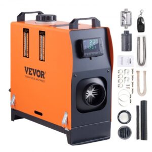 Calentador Diésel Portátil Todo en Uno 12 V 5 kW 0,16 0,52 L/h Calentador de Aire Diésel 8~36°C Ajustable 15 20 m² Mando a Distancia LCD Inteligente Depósito de 5 L para Barco RV Auto Interior
