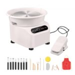 Torno de Alfarería Eléctrico 280 mm 350 W con Pedal y 4 Patas, Blanco – Manualidades DIY