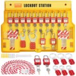 Kit de Etiquetado de Bloqueo Eléctrico, 60 Piezas de Estación de Etiquetado de Bloqueo de Seguridad que Incluye Candados, Cerrojos, Etiquetas, Kit de Expansión para Energía Eléctrica Industrial