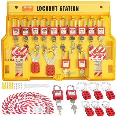 Kit de Etiquetado de Bloqueo Eléctrico, 60 Piezas de Estación de Etiquetado de Bloqueo de Seguridad que Incluye Candados, Cerrojos, Etiquetas, Kit de Expansión para Energía Eléctrica Industrial