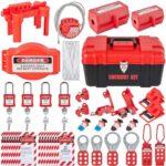 Kit de bloqueo y etiquetado Kit de estación de candado de etiquetado de 42 piezas 40 x 24 x 24 cm Kit de seguridad eléctrica Loto Lock para detener o bloquear máquinas peligrosas