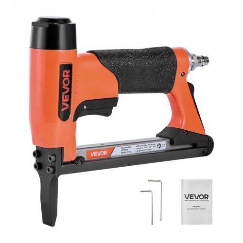 Clavadora Neumática, Grapadora Neumática de Punta Larga para Grapas de Alambre Fino Serie 71, Corona de 9,5 mm, Longitud de 6-16 mm, 180 Clavos, para Tapicería, Carpintería y Bricolaje