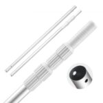 Pértiga de Piscina, 1-3,66 m, Barra Telescópica Ajustable con Extensión, Barra para Limpieza de Piscinas Resistente para Redes Desnatadoras, Rastrillos, Cepillos y Cabezales de Aspiración