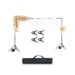 Soporte de Fondo Ajustable para Tela de Fondo de Hasta 198 x 300 cm, Soporte Portátil de Altura Ajustable de 72-198 cm con 5 Varillas para Fotografía Familiar, Estudio de Fotografía, Negro