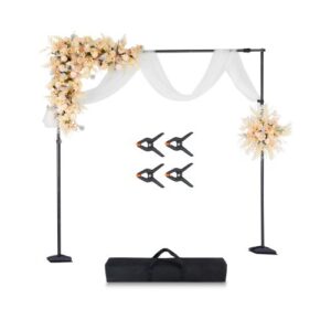Soporte de Fondo Ajustable para Tela de Fondo de Hasta 260 x 300 cm, Soporte Portátil de Altura Ajustable de 145-260 cm con 7 Barras Transversales para Hogar, Estudio de Fotografía, Negro