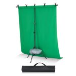 Soporte de Fondo Ajustable para Tela de Fondo de Hasta 154 x 198 cm, Soporte Portátil de Altura Ajustable de 80-198 cm con 1 Trípode para Fotografía Familiar, Estudio de Fotografía, Negro