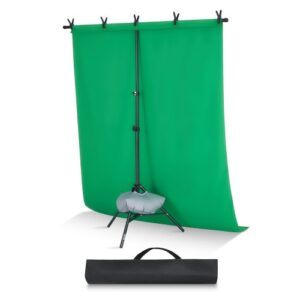 Soporte de Fondo Ajustable para Tela de Fondo de Hasta 154 x 198 cm, Soporte Portátil de Altura Ajustable de 80-198 cm con 1 Trípode para Fotografía Familiar, Estudio de Fotografía, Negro