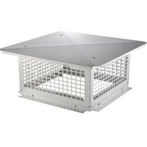 Tapa de Chimenea 432x432 mm Sombrero de Chimenea Base Cuadrada Tapa de Cubierta de Acero Inoxidable 304 Protector contra Pájaros Viento y Lluvia con Accesorios para Diferentes Tipos de Chimeneas