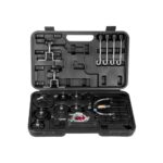 Kit de Purga de Frenos Maestro, 12 uds, Juego de Adaptadores de Purga de Frenos Profesional con Kit Completo y Manija, Apto para la Mayoría de Vehículos Nuevos y Viejos, 445 x 275 x 90 mm