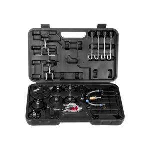 Kit de Purga de Frenos Maestro, 12 uds, Juego de Adaptadores de Purga de Frenos Profesional con Kit Completo y Manija, Apto para la Mayoría de Vehículos Nuevos y Viejos, 445 x 275 x 90 mm
