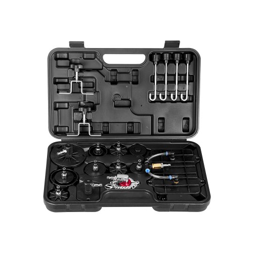 Kit de Purga de Frenos Maestro, 12 uds, Juego de Adaptadores de Purga de Frenos Profesional con Kit Completo y Manija, Apto para la Mayoría de Vehículos Nuevos y Viejos, 445 x 275 x 90 mm