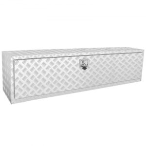Caja de Herramientas para Camión 152,4x43x46 cm Caja de Bastidor Inferior Caja de Almacenamiento de Aleación de Aluminio Montaje Inferior con Cerradura y Llaves para Remolques, Camionetas