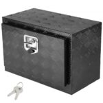 Caja de Herramientas para Camión 610x430x460 mm Caja de Bastidor Inferior Caja de Almacenamiento de Aleación de Aluminio Montaje Inferior con Cerradura y Llaves para Remolques, Camionetas, Negro