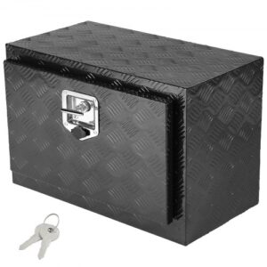 Caja de Herramientas para Camión 610x430x460 mm Caja de Bastidor Inferior Caja de Almacenamiento de Aleación de Aluminio Montaje Inferior con Cerradura y Llaves para Remolques, Camionetas, Negro