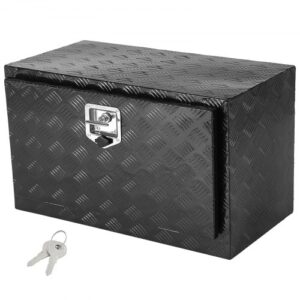 Caja de Herramientas para Camión 914x432x457mm Caja de Bastidor Inferior Caja de Almacenamiento de Aleación de Aluminio Montaje Inferior con Cerradura y Llaves para Remolques, Camionetas, Negro