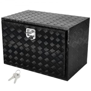 Caja de Herramientas para Camión 1219x432x457mm Caja de Bastidor Inferior Caja de Almacenamiento de Aleación de Aluminio Montaje Inferior con Cerradura y Llaves para Remolques, Camionetas, Negro