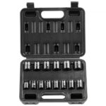 Juego de Vasos de Impacto 3/8" Juego de Vasos de Impacto Métricos 14 piezas 720 mm Acero de Aleación CRMo 6 Puntos Marcas de Tamaño Fáciles de Leer para Reparación de Automóviles, Taller