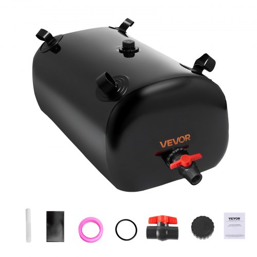 Tanque de Agua Blanda, Depósito de Agua Flexible Plegable de PVC 1000D, Bolsa Flexible Portátil de Gran Capacidad de 113 L para Riego de Jardines, Camping y Prevención de Incendios, Negro