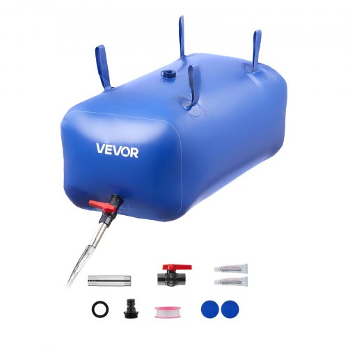 ​Vejiga del Almacenamiento de Agua con Válvula 113 L, Bolsa de Agua de PVC Doble Capa 1000D, Portátil y Plegable, Resistente a Fugas, para Autocaravanas, Camiones, Uso en Exteriores, Azul