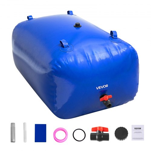 Tanque de Agua Blanda, Depósito de Agua Flexible Plegable de PVC 1000D, Bolsa Flexible Portátil de Gran Capacidad de 400 L para Riego de Jardines, Camping y Prevención de Incendios, Azul