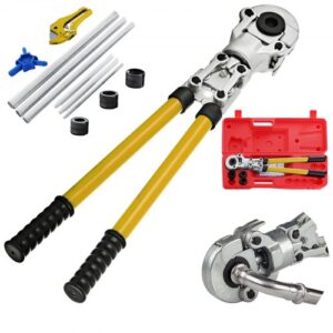 Alicates Prensadores de Tuberías Contorno TH16-32 mm, Alicates de Presión para Tubos Compuestos con 360° Cabeza Giratoria, Alicate Multicapa, para Tubos de Plástico de Aluminio, Tubos PEX y PB