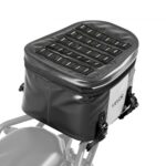 Bolsa Trasera para Motocicleta de 28 L, Impermeable, para el Asiento Trasero, para el Maletero, con Bolsillo y Hebilla Ajustable, Portaequipajes Universal, Color Negro, 360 x 300 x 230 mm