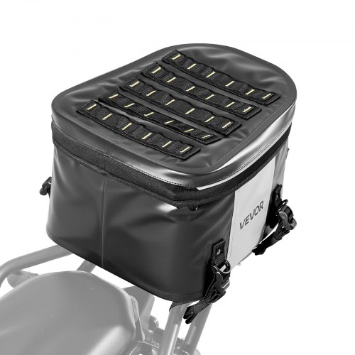Bolsa Trasera para Motocicleta de 28 L, Impermeable, para el Asiento Trasero, para el Maletero, con Bolsillo y Hebilla Ajustable, Portaequipajes Universal, Color Negro, 360 x 300 x 230 mm