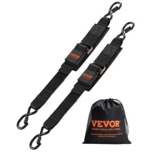 2 Correas de Trinquete Retráctiles 5,08 x 60,96 cm, con Ganchos en S y Bloqueo de Seguridad, Resistencia 680 kg