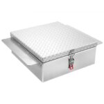 Caja de Herramientas para Caja de Camión, Aleación Aluminio, con Placa de Diamante, Soporta hasta 100 kg, Ideal para Camión, Camioneta, Caja, RV, Remolque, 770 x 610 x 230 mm, Color Plata