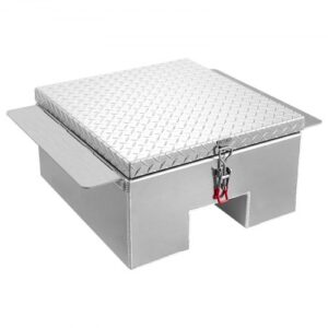 Caja de Herramientas para Caja de Camioneta, de Aluminio, con Placa de Diamante, Soporta hasta 100 kg, Ideal para Camioneta, RV, Remolque, 770 x 610 x 310 mm, Carga Máxima 100 kg, Plata