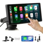 Estéreo HD Inalámbrico para Coche con Pantalla Táctil, Apple CarPlay y Android Auto, Enlace Espejo y Bluetooth