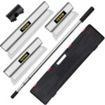 Combo de Cuchilla de Encintar con Mango 10/16/24 Acero Inoxidable Hoja de Skimmimg de Panel de Yeso Grosor de Hoja de 0,5mm Espátula de Encintar Masilla para Entrar en Junta y Costura Estrecha