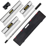 Combo de Cuchilla de Encintar con Mango 10/24/32 Acero Inoxidable Hoja de Skimmimg de Panel de Yeso Grosor de Hoja de 0,5mm Espátula de Encintar Masilla para Entrar en Junta y Costura Estrecha