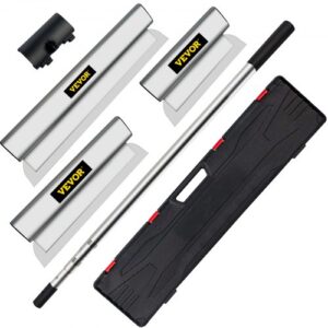 Combo de Cuchilla de Encintar con Mango 10/24/32 Acero Inoxidable Hoja de Skimmimg de Panel de Yeso Grosor de Hoja de 0,5mm Espátula de Encintar Masilla para Entrar en Junta y Costura Estrecha