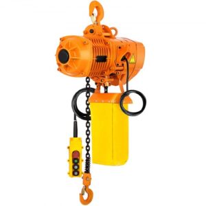 Polipasto Eléctrico de Cadena 1,1kW Capacidad de Carga 149,7kg Altura Máxima de Elevación 1 T Grúa Puente Monofásico con Cadena G80 Control Remoto con Cable de 3,3m para Garaje, Taller, Hotel