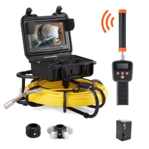 Cámara Endoscópica de Drenaje Pantalla con IP68 Impermeable Batería de 4500 mAh 12 LED Ajustable Cable 91,5 m Tarjeta SD de 16GB para Tubería de Alcantarillado Drenaje de Plomería en Hogar