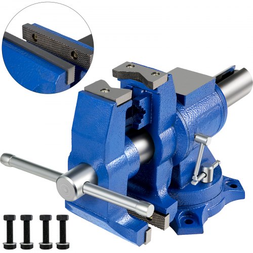 Multifuncional Banco de Cabeza Giratoria de 360° 30 KN Fuerza de agarre 3000 KG para Procesamiento de Máquina y de Vicio de 12,7 cm con Base y Herramienta Tornillo de Banco, Industrial