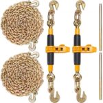 Tensor de Cadena de Amarre Trinquete de Cadena 0,91,27 cm 2 Piezas Carga de 5443 kg Carpeta de Carga con Trinquete Mango Antideslizante para Asegurar Cargas, Transporte, Remolques de Camión